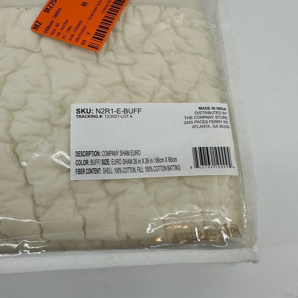 The Company Store Viole Euro Sham Buff Textured 100% Cotton 26x26